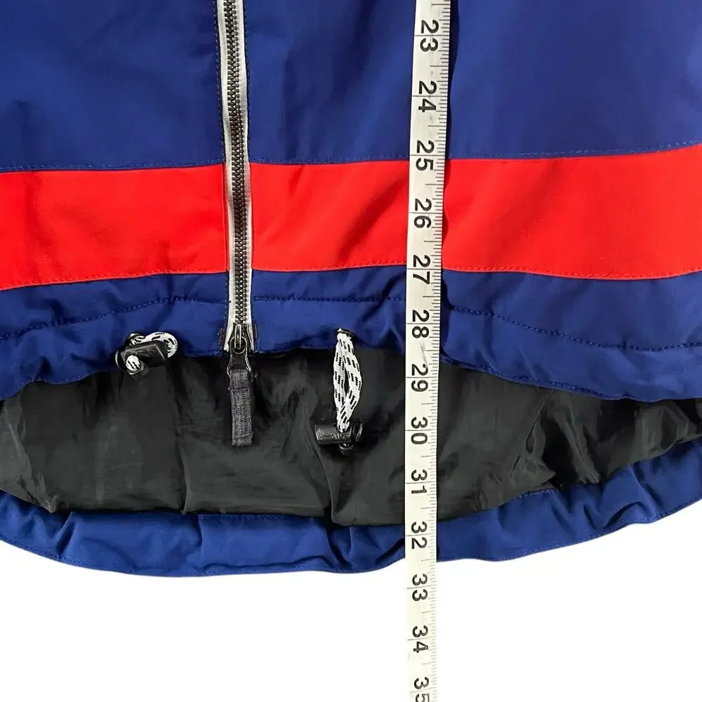 Nomis Ski Snowboard‎ Jacket Mens S Gray Blue Red Hooded Full Zip Parka Winter